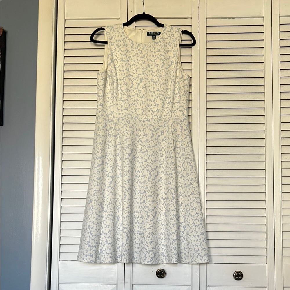 White and Blue Floral Dress